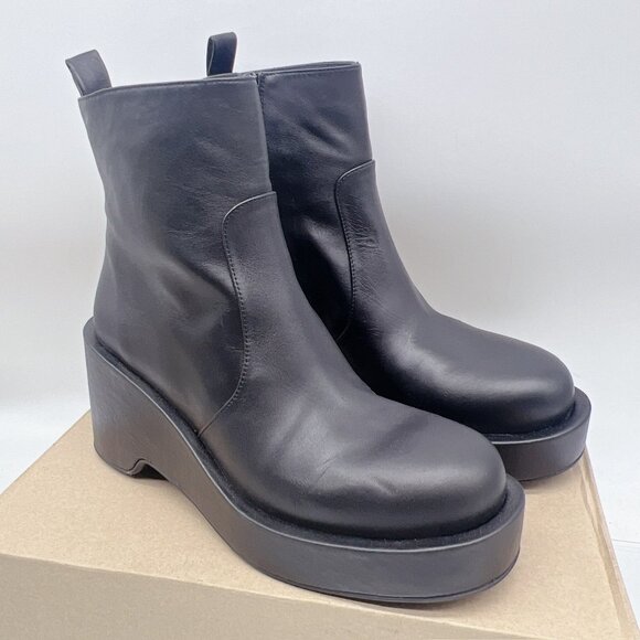 Paloma Barcelo Zuri Black Leather Platform Ankle Boots Size EU 40 US 10 $445 - Picture 5 of 12